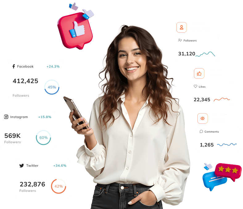 Social media manager with audience growth analytics