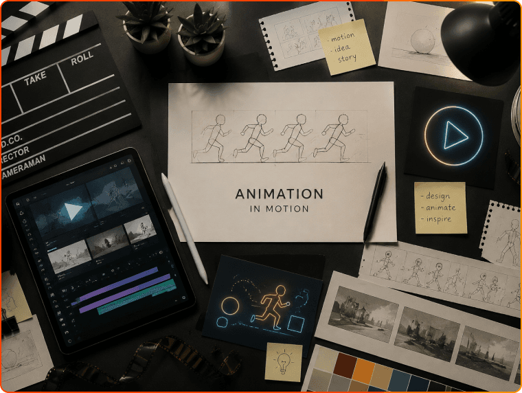 Creative team crafting animated brand campaigns